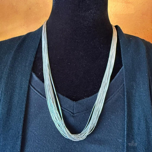 Carolyn Pollack Sterling  Silver 25 Strand Liquid Silver 24"-26" Necklace For Women