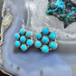 Native American Sterling Kingman Turquoise Cluster Dangle Earrings For Women