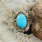 Carolyn Pollack Sterling Silver Oval Turquoise Leaf Design Ring Size 7, 8.5