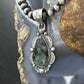 Sterling Silver Southwestern Style Teardrop Emerald Decorated Pendant For Women