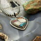 Sterling Silver Southwestern Style Turquoise Spiny Oyster Heart Pendant For Women #1