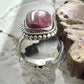 Sterling Silver Southwestern Style Rectangle Thulite Ring Size 7 For Women
