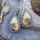 Sterling Silver Southwestern Style Teardrop Maligano Jasper Dangle Earrings For Women