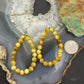Sterling Silver 6mm Rounded Golden Tiger's Eye Hoop Dangle Earrings For Women