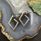 Carolyn Pollack Sterling Silver Diamond Shape Hammered Hoop Earrings For Women