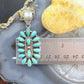 Sterling Silver Southwestern Style Turquoise Decorated Cluster Pendant For Women