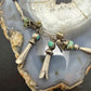 Vintage Native American Silver Navajo Pearl Bead & Turquoise Necklace For Women