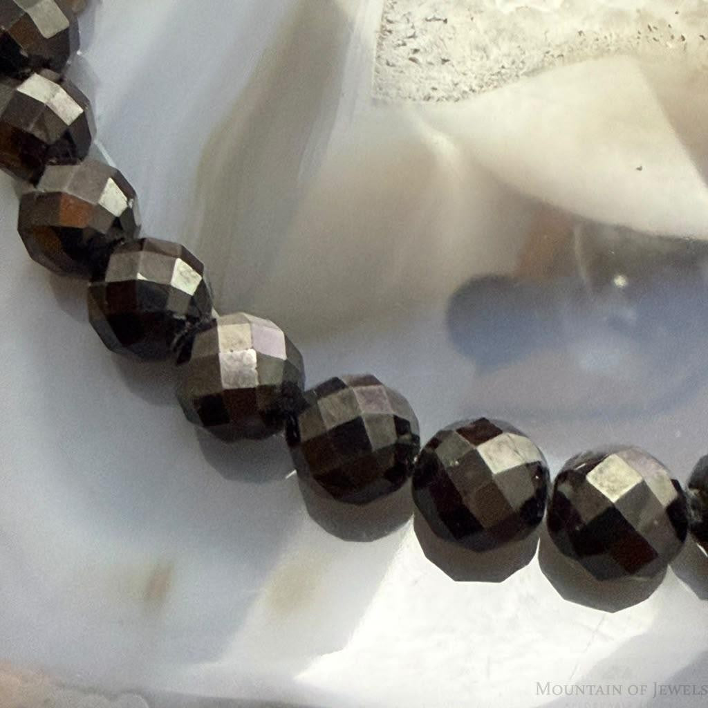 Carolyn Pollack Sterling Silver Round Faceted Onyx 16"-19" Necklace For Women