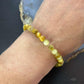Sterling Silver 6mm Gold Tiger's Eye Beads Bracelet For Women