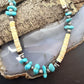 Vintage Native American Heishi and Turquoise Beads 19" Necklace For Women