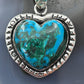 Sterling Silver Southwestern Style Azurite Malachite Heart Pendant For Women #1