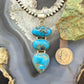 Sterling Silver Southwestern Style 3 Kingman Turquoise Pendant For Women