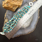 Sterling Silver Natural Turquoise and MOP Beads 6" Bracelet For Women