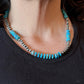 Sterling Silver Southwestern Style Blue Turquoise Beads & Starling Beads 19" Necklace For Women