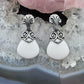 Carolyn Pollack Sterling Silver Pear White Jasper Decorated Dangle Earrings For Women