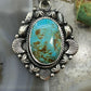 Sterling Silver Southwestern Style Oval Turquoise Decorated Pendant For Women #2