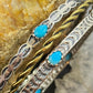 Carolyn Pollack Sterling Silver, Brass, Turquoise 3 Bangle Bracelet Set For Women