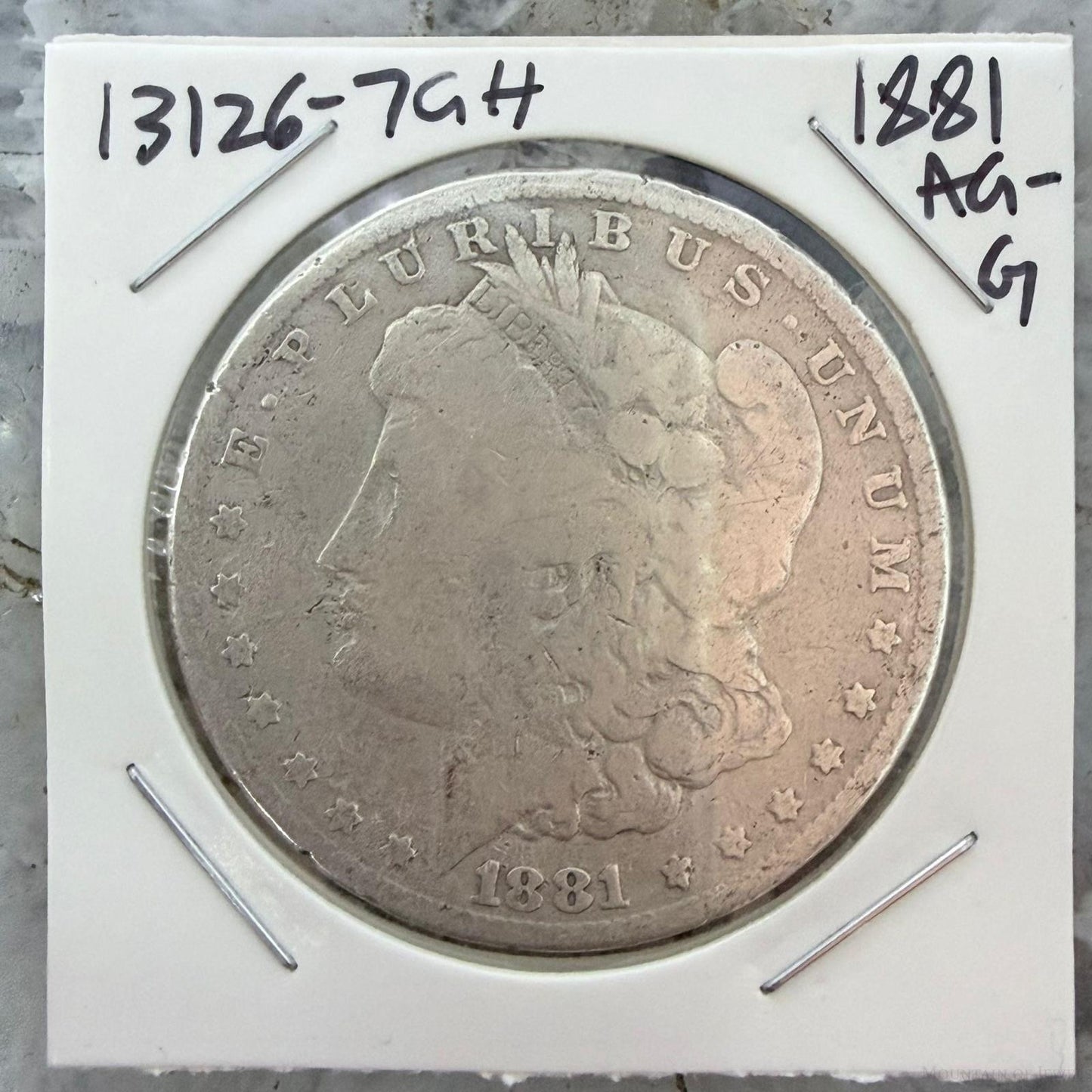 1881 US 90% Morgan Silver Dollar AG-G #13126-7GH