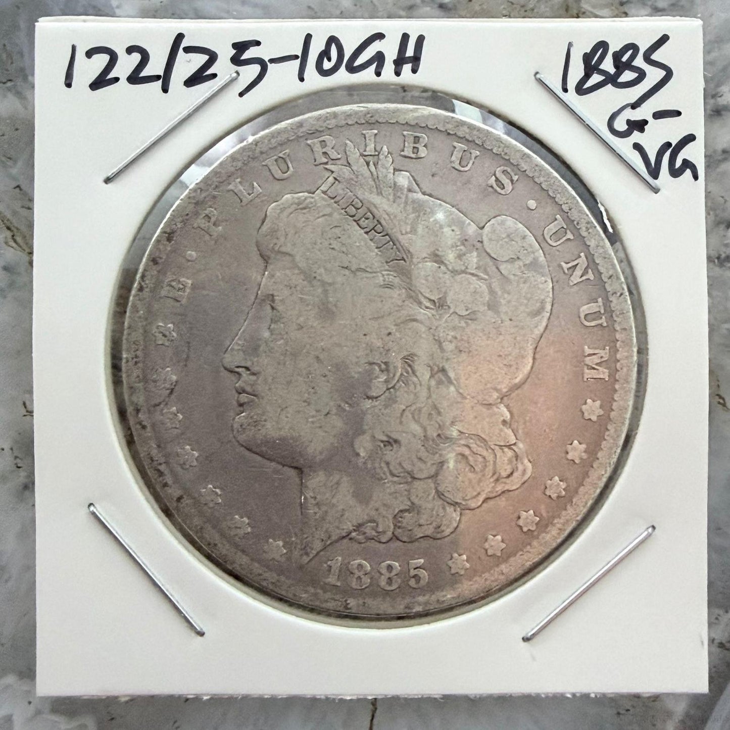 US 1885 90% Morgan Silver Dollar G-VG #122125-10GH