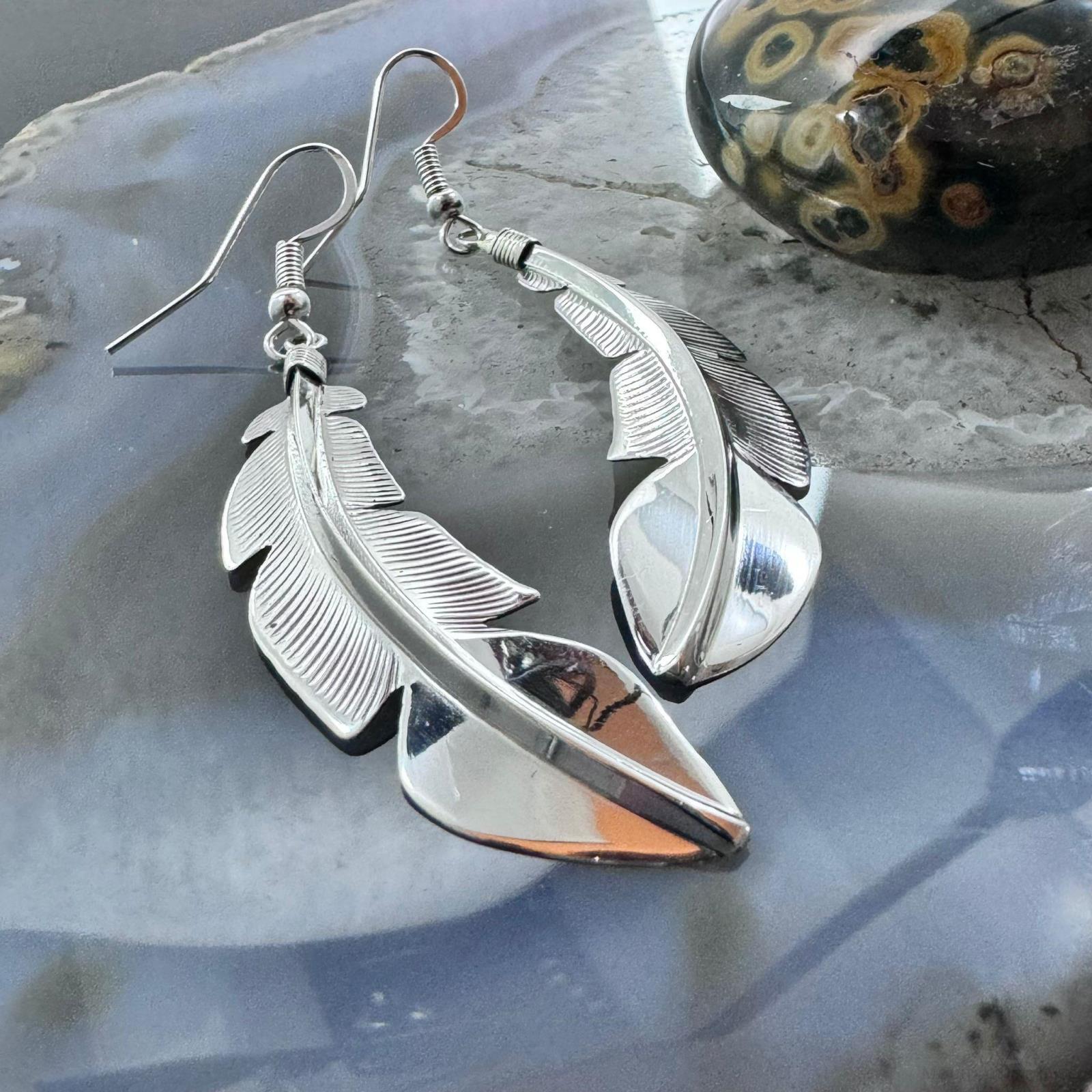 Billy Long Sterling Silver Feather Dangle newest Earrings For Women