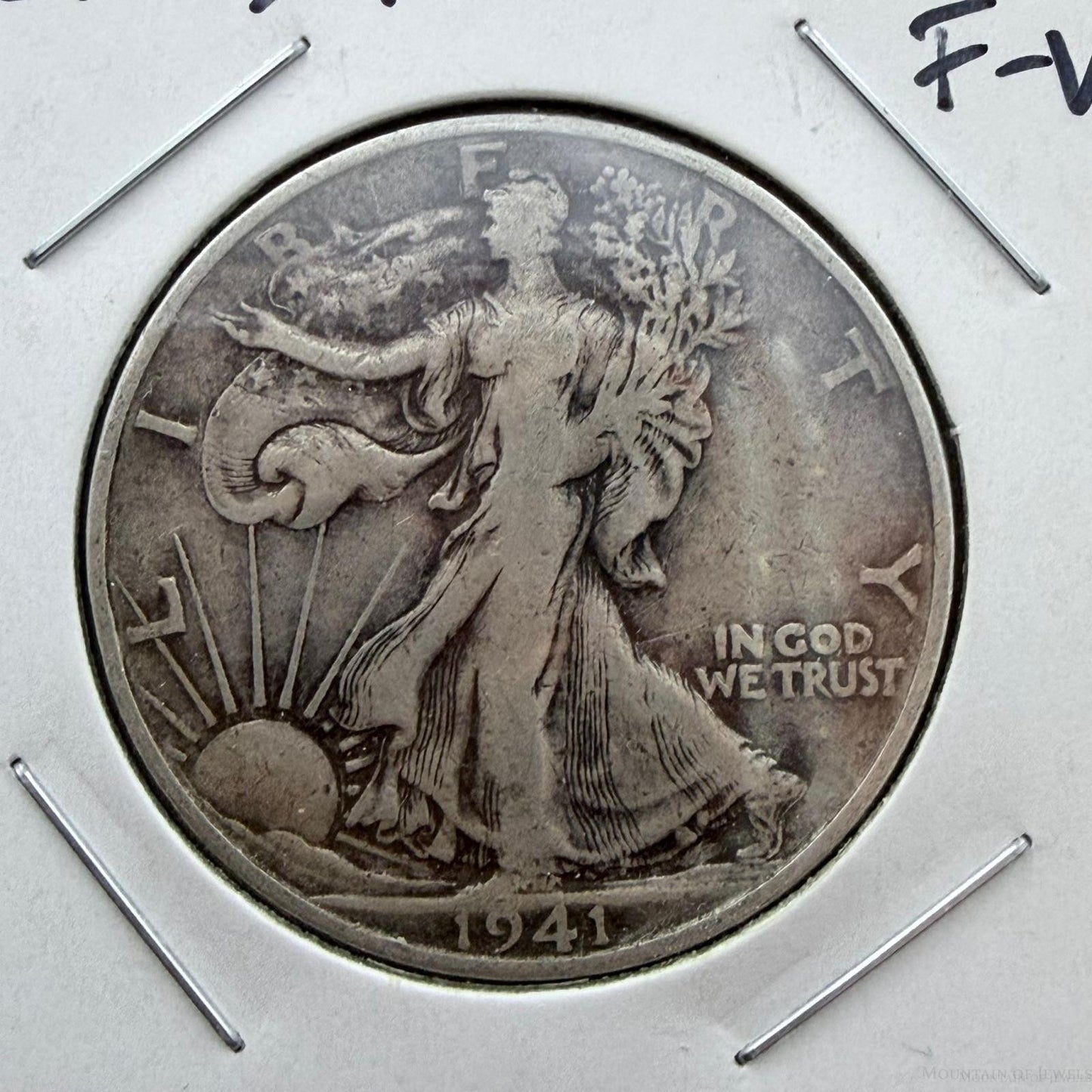 1941-S US Walking Liberty Half Dollar 90% Silver F-VF #121725-5E