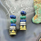 Tommy & Rosita Singer Sterling Lapis,Turquoise Beads Dangle Earrings For Women