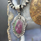 Sterling Silver Southwestern Style Oval Ruby Zoisite Pendant For Women