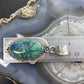 Sterling Silver Southwestern Style Elongated Chrysocolla Decorated Pendant For Women
