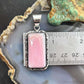 Native American Sterling Silver Rectangle Pink Conch Decorated Pendant For Women