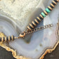 Southwestern Style Copper 7mm Navajo Pearl Saucer & Turquoise 18"-20" Necklace For Women