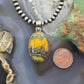Sterling Silver Southwestern Style Oval Yellow Jasper Pendant For Women #1