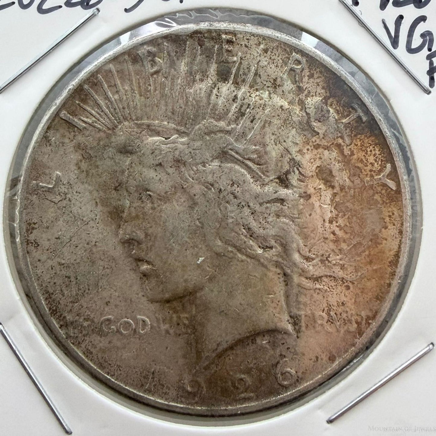 1926-S US 90% Peace Silver Dollar VG-F #20226-5GE