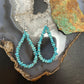 Sterling Silver Blue Natural Turquoise Beads Hoop Earrings For Women