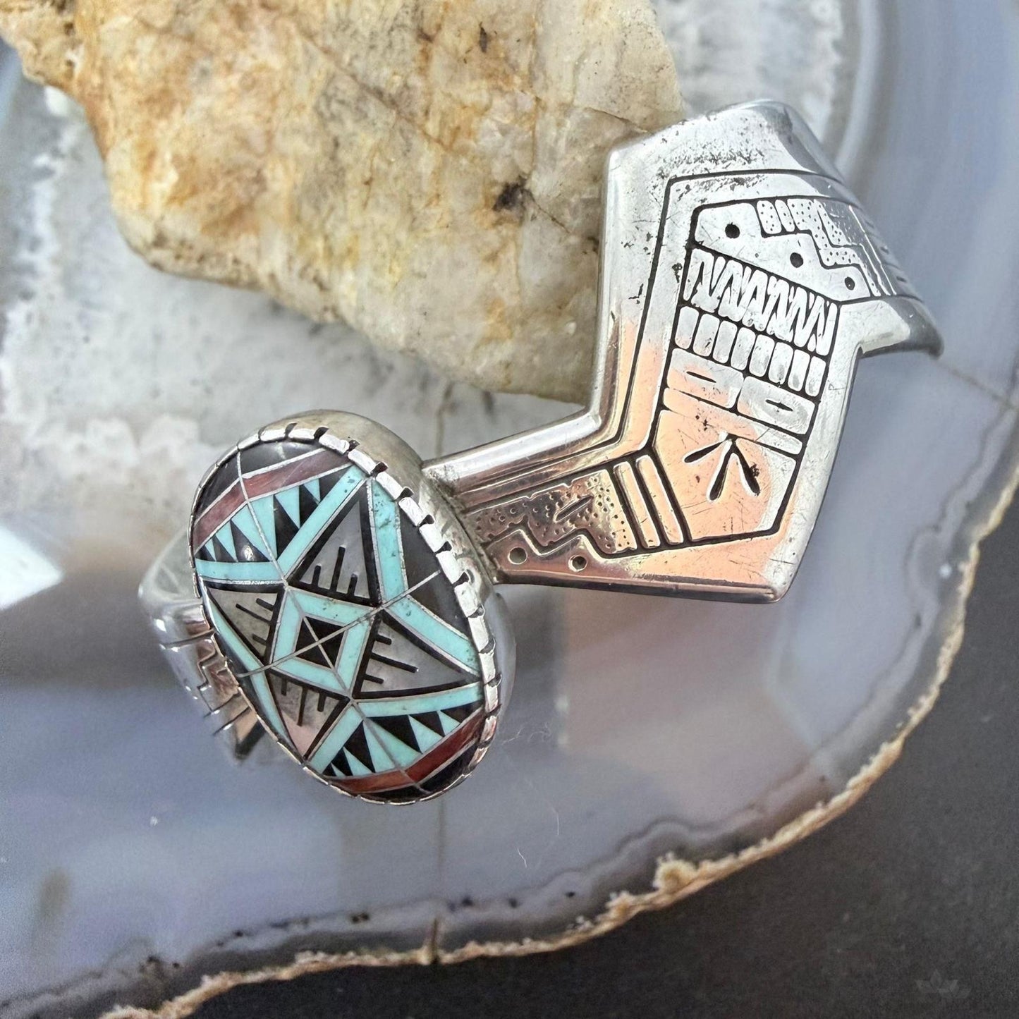 Roderick & Marilyn Tenorio and Carolyn Pollack Inlay Sterling Silver Bracelet For Women