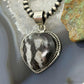 Sterling Silver Southwestern Style White Buffalo Heart Pendant For Women #4