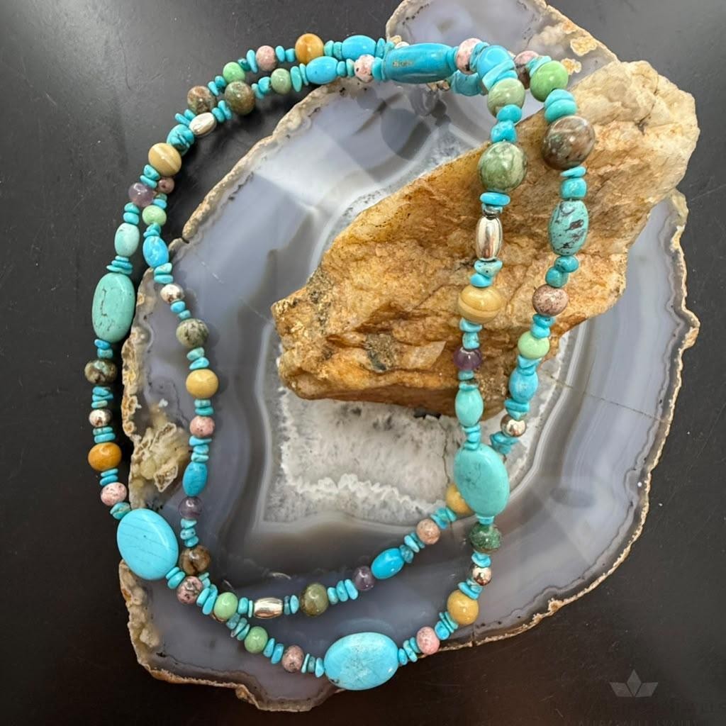Carolyn Pollack Turquoise & Multi Stone Beaded 36" Necklace For Women