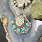 Sterling Silver Southwestern Style 1936 Mercury Dime & Kingman Turquoise Pendant