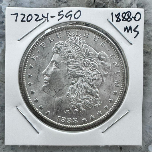 1888-O US 90% Morgan Silver Dollar MS Key and Premium Date #72024-5GO