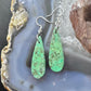 Sterling Silver Elongated Teardrop Green River Jasper Slab Dangle Earrings For Women #242