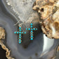 Sterling Silver Southwestern Style Turquoise Cross Dangle Earrings For Women
