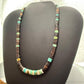 Vintage Native American Heishi Shell and Turquoise Beads 16" Necklace For Women