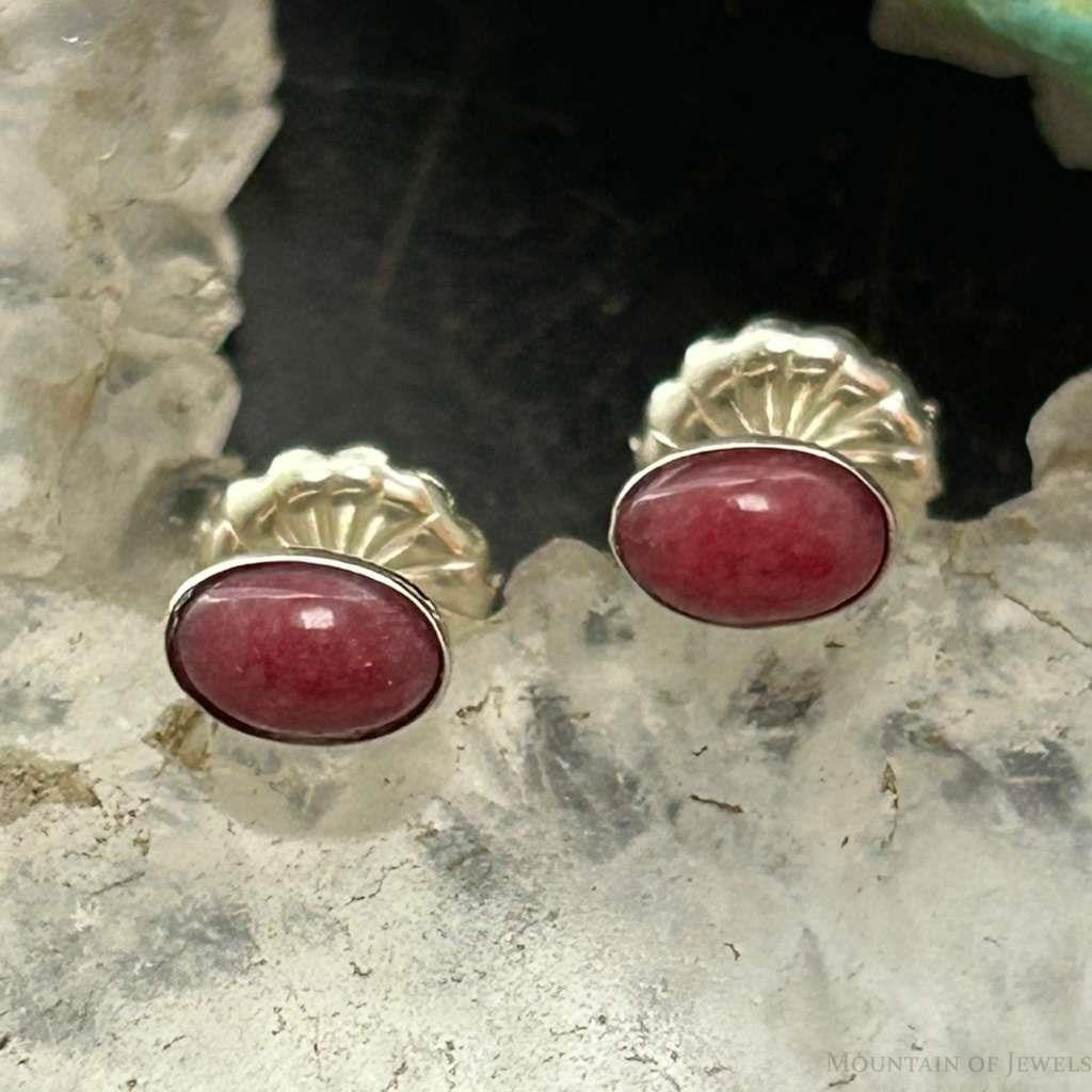 Carolyn Pollack Sterling Silver Oval Purple Spiny Oyster Stud Earrings For Women