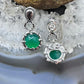 Carolyn Pollack Sterling Silver Round Jade Decorated Dangle Earrings For Women