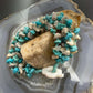 Sterling Silver Natural Turquoise and MOP Beads 6" Bracelet For Women