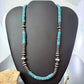 Sterling Silver Southwestern Style Blue Turquoise Beads & Starling Beads 18" Necklace For Women