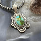 Sterling Silver Southwestern Style Oval Sonora Gold Turquoise Pendant For Women