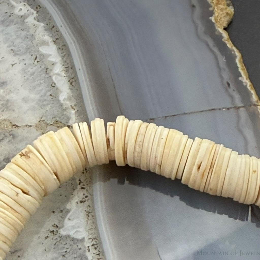 Vintage Native American Heishi Shell Strung 34" Necklace For Women