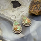 Sterling Silver Southwestern Style Teardrop Turquoise Dangle Earrings For Women #1