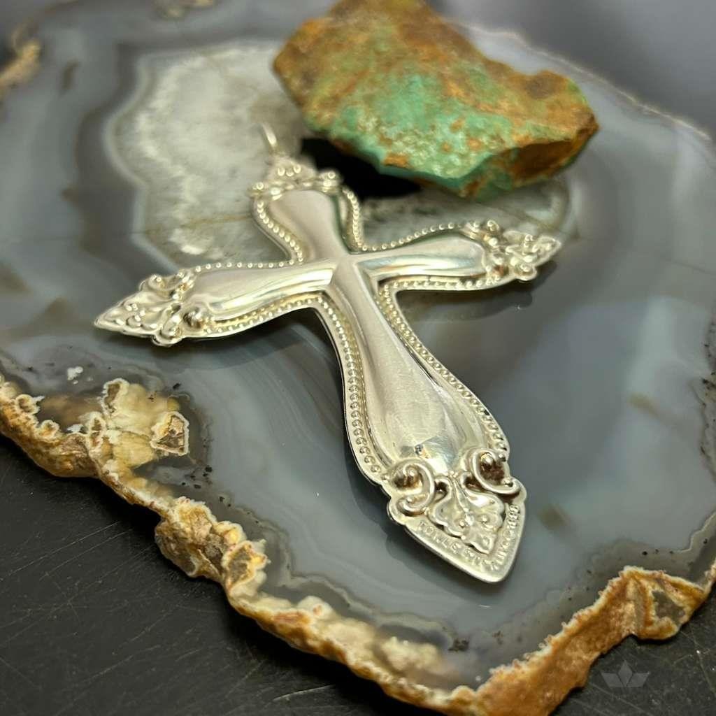 1998 Vintage Towle Sterling Silver Religious Cross Christmas Ornament