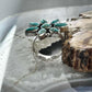 Sterling Silver Southwestern Style Mohave Turquoise Cluster Ring Size 7 For Women